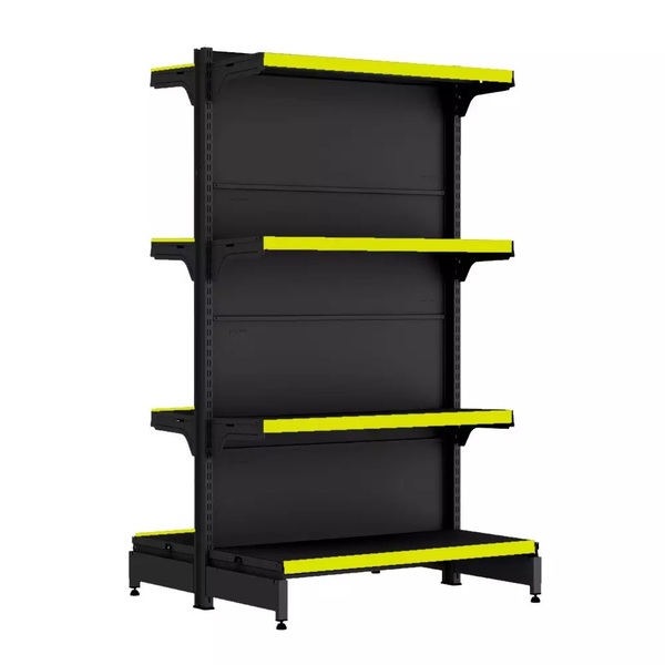 Gondola Centro 137 Fit Inicial Preto 8 Bandeja Pe Amarelo