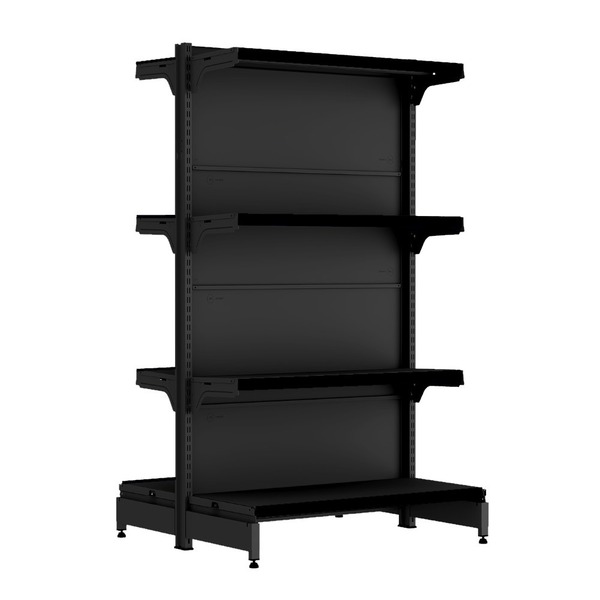 Gondola Centro 137 Fit Inicial Preto 8 Bandeja Pe Preto