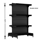 Gondola Centro 137 Fit Inicial Preto 8 Bandeja Pe Preto