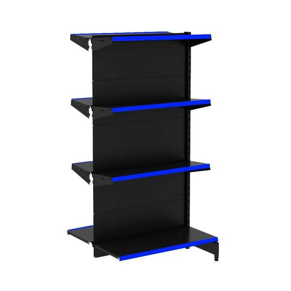 Gondola Centro 142 Amapa Flex Continuação Preto 8 Bandeja Az