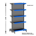 Gondola Centro 170 Amapa Flex Kit 2 Metros 1 Ponta Preto Pe A