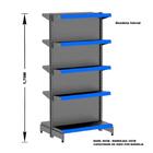 Gondola Centro 170 Amapa Flex Kit 2 Metros Preto Pe Azul - Am