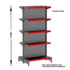 Gondola Centro 170 Amapa Flex Kit 6 Metros 1 Ponta Preto Pe V