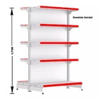 Gondola Centro 170 Fit Ate 3 Metros Branco 30 Bandeja Pe Verm