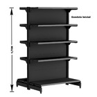 Gondola Centro 170 Fit Ate 3 Metros Preto 30 Bandeja Pe Cinza