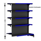 Gondola Centro 170 Fit Ate 4 Metros Preto 40 Bandeja Pe Azul