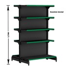 Gondola Centro 170 Fit Ate 4 Metros Preto 40 Bandeja Pe Verde