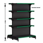 Gondola Centro 170 Fit Ate 4 Metros Preto 40 Bandeja Pe Verde