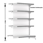 Gondola Centro 170 Fit Ate 5 Metros Branco 50 Bandeja Pe Cinza