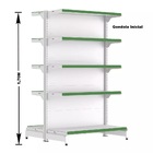 Gondola Centro 170 Fit Ate 5 Metros Branco 50 Bandeja Pe Verde