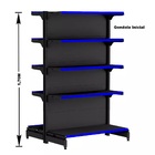 Gondola Centro 170 Fit Ate 6 Metros Preto 60 Bandeja Pe Azul