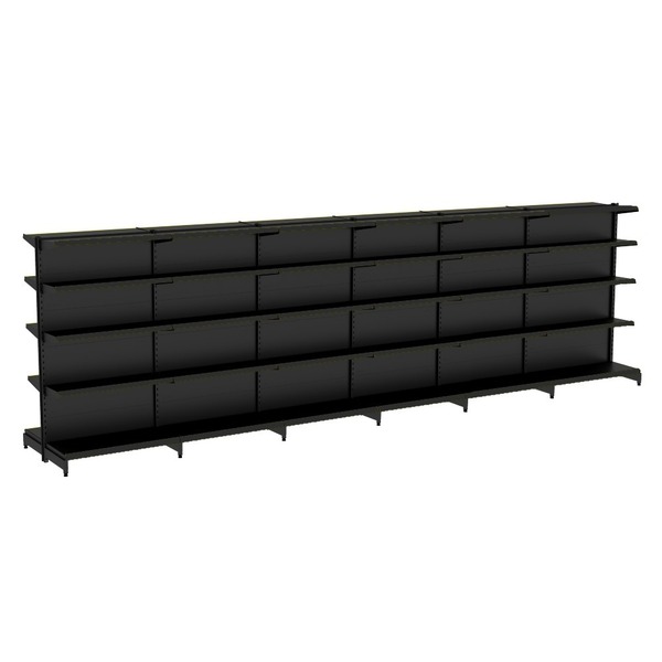 Gondola Centro 170 Fit Ate 6 Metros Preto 60 Bandeja Sp Etiqu