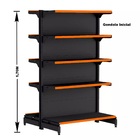 Gondola Centro 170 Fit Ate 8 Metros Preto 80 Bandeja Pe Laran