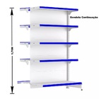 Gondola Centro 170 Fit Continuação Branco 10 Bandeja Pe Azul