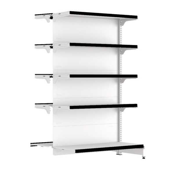 Gondola Centro 170 Fit Continuação Branco 10 Bandeja Pe Preto