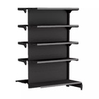 Gondola Centro 170 Fit Continuação Preto 10 Bandeja Pe Cinza