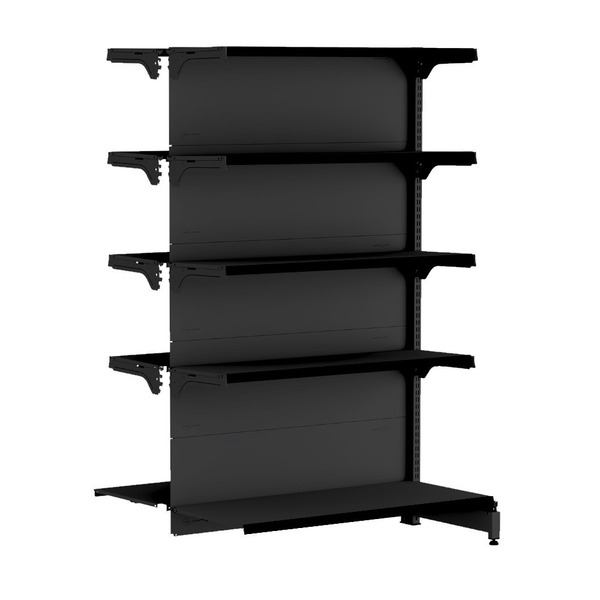 Gondola Centro 170 Fit Continuação Preto 10 Bandeja Pe Preto