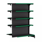 Gondola Centro 170 Fit Continuação Preto 10 Bandeja Pe Verde