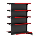 Gondola Centro 170 Fit Continuação Preto 10 Bandeja Pe Vermel