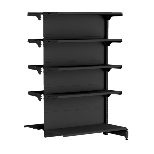 Gondola Centro 170 Fit Continuação Preto 10 Bandeja Sp Etique