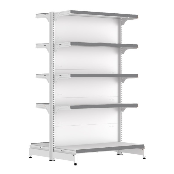 Gondola Centro 170 Fit Inicial Branco 10 Bandeja Pe Cinza