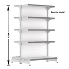 Gondola Centro 170 Fit Inicial Branco 10 Bandeja Pe Cinza