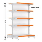 Gondola Centro 170 Fit Inicial Branco 10 Bandeja Pe Laranja