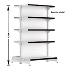 Gondola Centro 170 Fit Inicial Branco 10 Bandeja Pe Preto