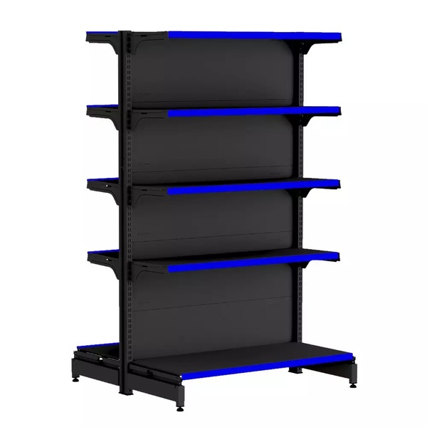 Gondola Centro 170 Fit Inicial Preto 10 Bandeja Pe Azul