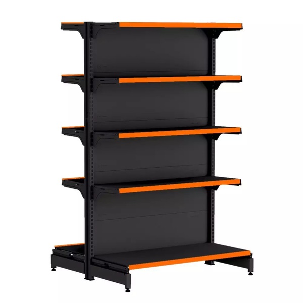 Gondola Centro 170 Fit Inicial Preto 10 Bandeja Pe Laranja