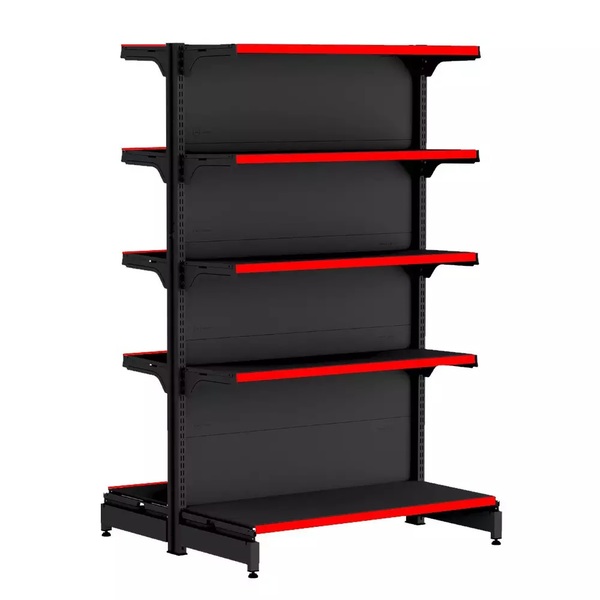 Gondola Centro 170 Fit Inicial Preto 10 Bandeja Pe Vermelho