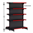 Gondola Centro 170 Fit Inicial Preto 10 Bandeja Pe Vermelho