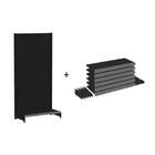 Gondola Parede 170 Amapa Flex Inicial Preto 7 Band Pe Cinza -