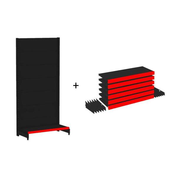 Gondola Parede 170 Amapa Flex Inicial Preto 7 Band Pe Vermelh