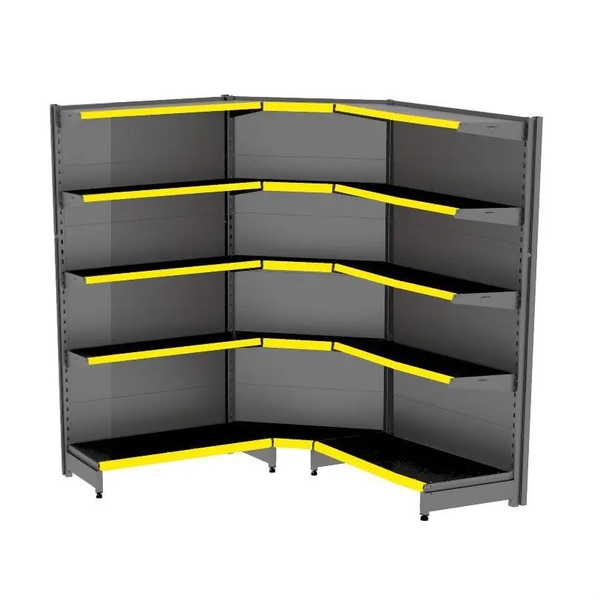 Gondola Parede 170 Amapa Flex Kit 2 Metros 1 Canto Preto Pe A