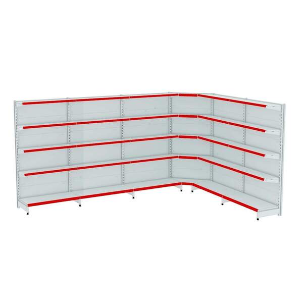 Gondola Parede 170 Amapa Flex Kit 5 Metros 1 Canto Branco Pe