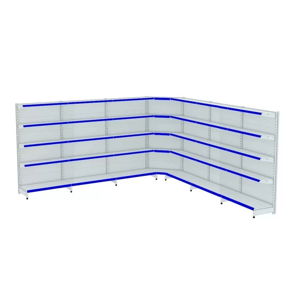 Gondola Parede 170 Amapa Flex Kit 6 Metros 1 Canto Branco Pe