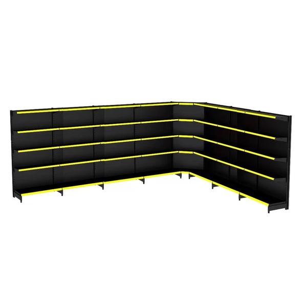 Gondola Parede 170 Amapa Flex Kit 7 Metros 1 Canto Preto Am -