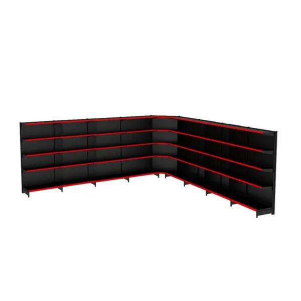 Gondola Parede 170 Amapa Flex Kit 8 Metros 1 Canto Preto Pe V