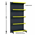 Gondola Parede 170 Fit Ate 2 Metros 1 Canto Preto 15b Pe Amar