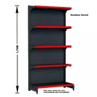 Gondola Parede 170 Fit Ate 2 Metros 1 Canto Preto 15b Pe Verm