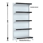 Gondola Parede 170 Fit Ate 2 Metros Branco 10 Bandeja Pe Preto