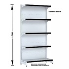 Gondola Parede 170 Fit Ate 2 Metros Branco 10 Bandeja Pe Preto