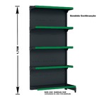 Gondola Parede 170 Fit Ate 2 Metros Preto 10 Bandeja Pe Verde