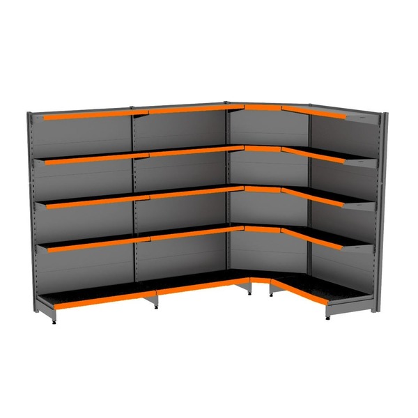 Gondola Parede 170 Fit Ate 3 Metros 1 Canto Preto 20b Pe Lara