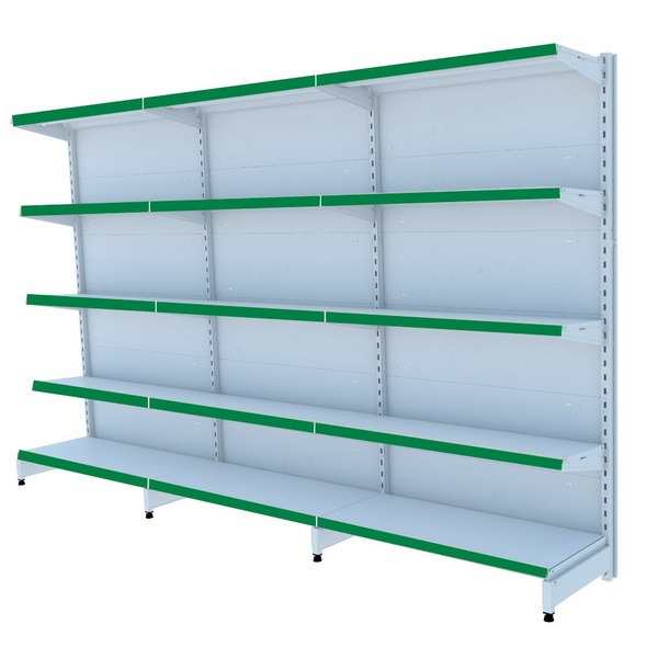 Gondola Parede 170 Fit Ate 3 Metros Branco 15 Bandeja Pe Verde