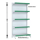 Gondola Parede 170 Fit Ate 3 Metros Branco 15 Bandeja Pe Verde