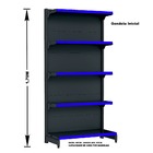 Gondola Parede 170 Fit Ate 3 Metros Preto 15 Bandeja Pe Azul