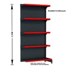 Gondola Parede 170 Fit Ate 3 Metros Preto 15 Bandeja Pe Verme