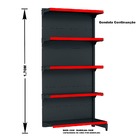 Gondola Parede 170 Fit Ate 4 Metros 1 Canto Preto 25b Pe Verm